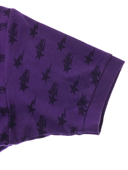 【中古品】【メンズ】 A BATHING APE アベイシングエイプ BAPE STA ALLOVER PRINT POLO SHIRT S/S オールオーバー プリント ポロシャツ トップス 142-261002-rt-21-tagh サイズ：M カラー：パープル 万代Net店
