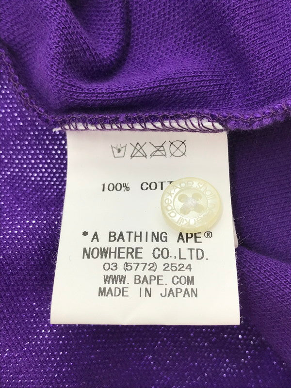【中古品】【メンズ】 A BATHING APE アベイシングエイプ BAPE STA ALLOVER PRINT POLO SHIRT S/S オールオーバー プリント ポロシャツ トップス 142-261002-rt-21-tagh サイズ：M カラー：パープル 万代Net店