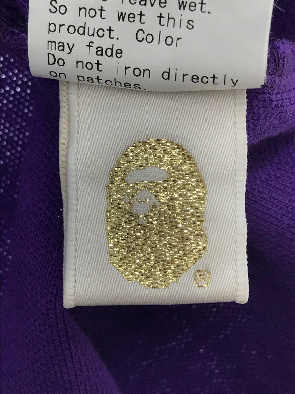 【中古品】【メンズ】 A BATHING APE アベイシングエイプ BAPE STA ALLOVER PRINT POLO SHIRT S/S オールオーバー プリント ポロシャツ トップス 142-261002-rt-21-tagh サイズ：M カラー：パープル 万代Net店