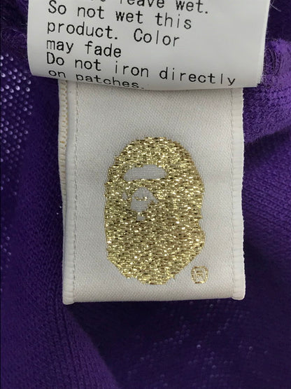 【中古品】【メンズ】 A BATHING APE アベイシングエイプ BAPE STA ALLOVER PRINT POLO SHIRT S/S オールオーバー プリント ポロシャツ トップス 142-261002-rt-21-tagh サイズ：M カラー：パープル 万代Net店