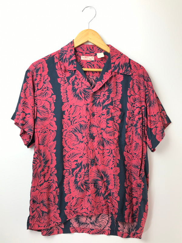 【中古品】【メンズ】 SUN SURF サンサーフ FLOWER MOTIF ALOHA SHIRT RED NAVY フラワー モチーフ アロハシャツ トップス 145-261002-rt-22-tagh サイズ：不明 下記参照 カラー：レッド 万代Net店