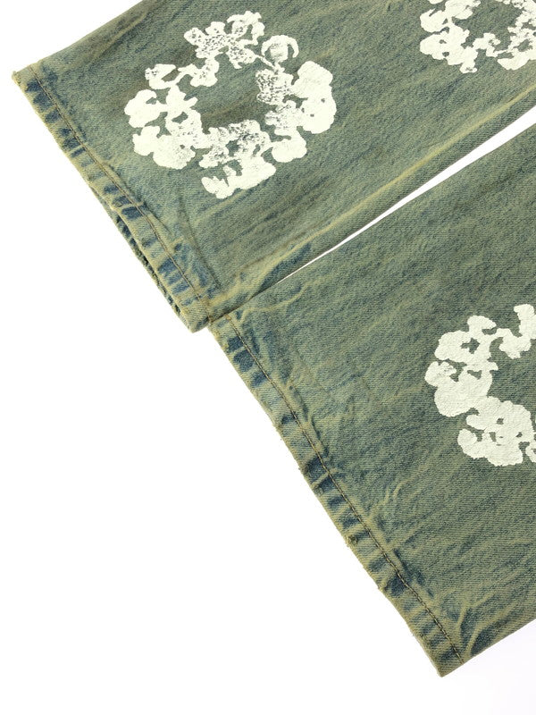 【中古品】【メンズ】 DENIM TEARS デニムティアーズ STRAIGHT DENIM PANTS SS26BSTRAIGHT1683 ストレート デニムパンツ ボトムス "DIRTY WASH" 153-261001-na-05-tagh サイズ：34/34 カラー：ライトインディゴ 万代Net店