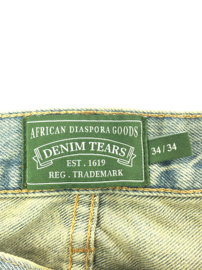 【中古品】【メンズ】 DENIM TEARS デニムティアーズ STRAIGHT DENIM PANTS SS26BSTRAIGHT1683 ストレート デニムパンツ ボトムス "DIRTY WASH" 153-261001-na-05-tagh サイズ：34/34 カラー：ライトインディゴ 万代Net店