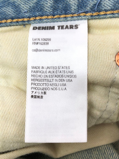 【中古品】【メンズ】 DENIM TEARS デニムティアーズ STRAIGHT DENIM PANTS SS26BSTRAIGHT1683 ストレート デニムパンツ ボトムス "DIRTY WASH" 153-261001-na-05-tagh サイズ：34/34 カラー：ライトインディゴ 万代Net店