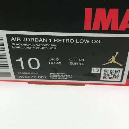 【中古品】【メンズ】 NIKE ナイキ AIR JORDAN 1 RETRO LOW OG IW6276-001 エアジョーダン 1 レトロ ロー スニーカー 靴 160-261003-na-20-tagh サイズ：28cm US 10 カラー：BLACK/BLACK-VARSITY RED 万代Net店