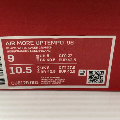 【中古品】【メンズ】 NIKE ナイキ AIR MORE UP TEMPO CJ6129-001 エア モア アップテンポ 96 モアテン スニーカー 靴 160-261005-na-51-tagh サイズ：27cm US 9 カラー：BLACK/WHITE-LASER CRIMSON 万代Net店