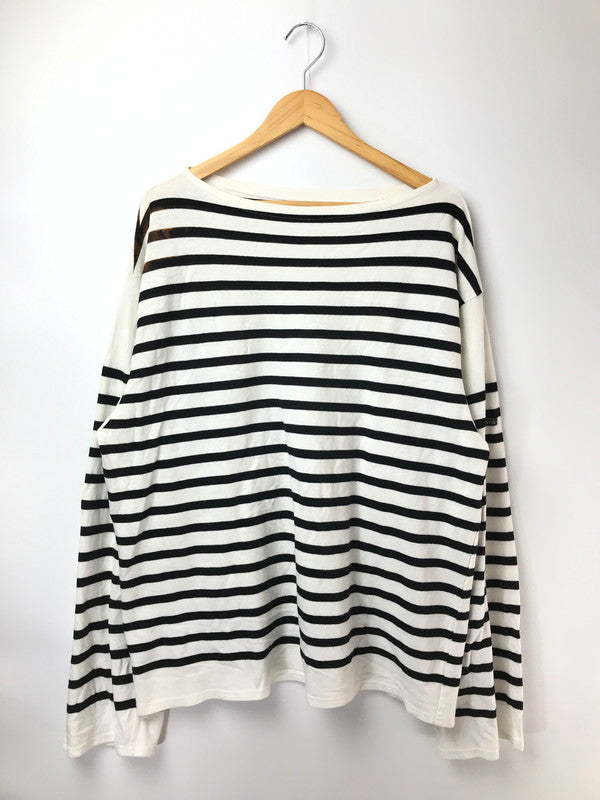 【現状渡し品】【メンズ】 OUTIL ウティ L/S BORDER T-SHIRT フランス製 ロングスリーブ ボーダー ロング スリーブ Tシャツ トップス 140-261002-rt-36-tagh サイズ：3 カラー：ホワイト/ブラック 万代Net店