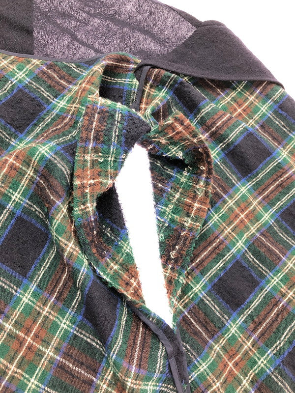 【中古品】【メンズ】 Y'S ワイズ PILING WOOL CHECK ASYMMETRY VEST YM-D31-120 ピリングウール チェック アシンメトリー ロングベスト 140-261001-na-14-tagh サイズ：2 カラー：マルチカラー 万代Net店