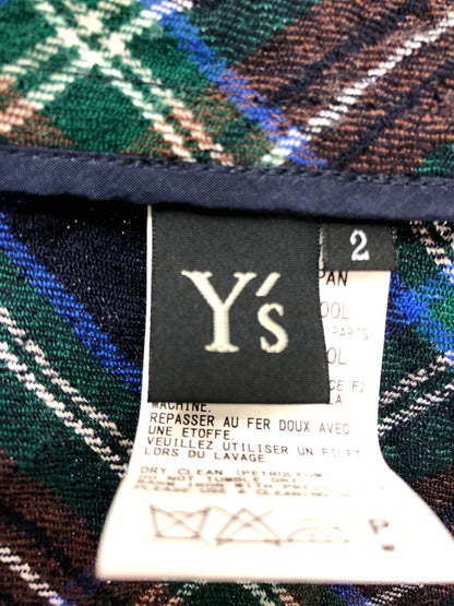 【中古品】【メンズ】 Y'S ワイズ PILING WOOL CHECK ASYMMETRY VEST YM-D31-120 ピリングウール チェック アシンメトリー ロングベスト 140-261001-na-14-tagh サイズ：2 カラー：マルチカラー 万代Net店