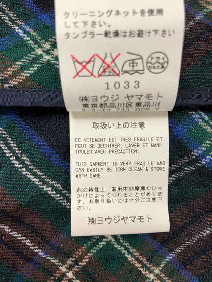 【中古品】【メンズ】 Y'S ワイズ PILING WOOL CHECK ASYMMETRY VEST YM-D31-120 ピリングウール チェック アシンメトリー ロングベスト 140-261001-na-14-tagh サイズ：2 カラー：マルチカラー 万代Net店
