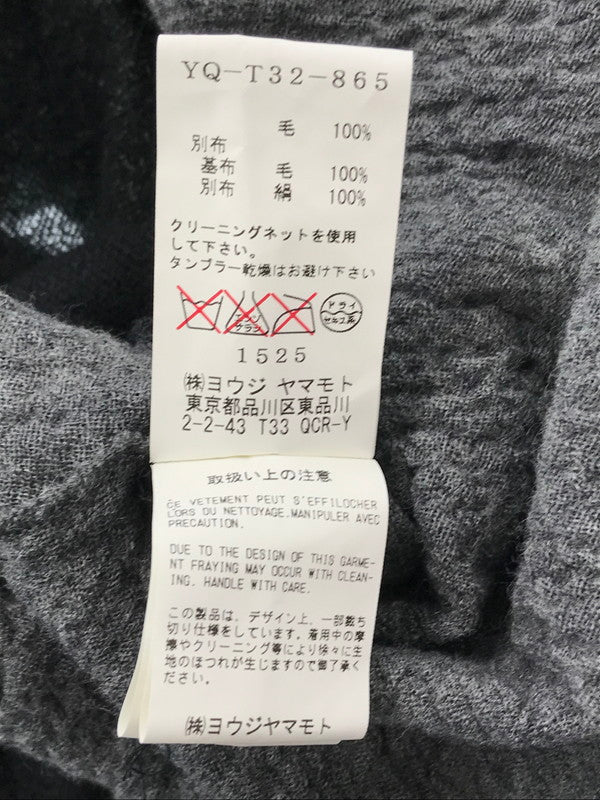 【中古品】【メンズ】 Y'S ワイズ WOOL LAYERED CUT AND SEW GRAY YQ-T32-865 ウール レイヤード カットソー 140-261002-rt-38-tagh サイズ：3 カラー：グレー 万代Net店