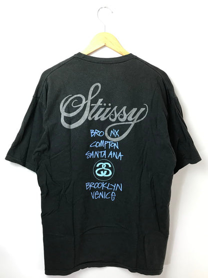 【現状渡し品】【メンズ】 STUSSY ステューシー 30ANNIVERSARY WORLD TOUR S/S T-SHIRT 30周年アニバーサリー ワールド ツアー ショートスリーブ Tシャツ トップス 142-261002-rt-34-tagh サイズ：XL カラー：ブラック 万代Net店