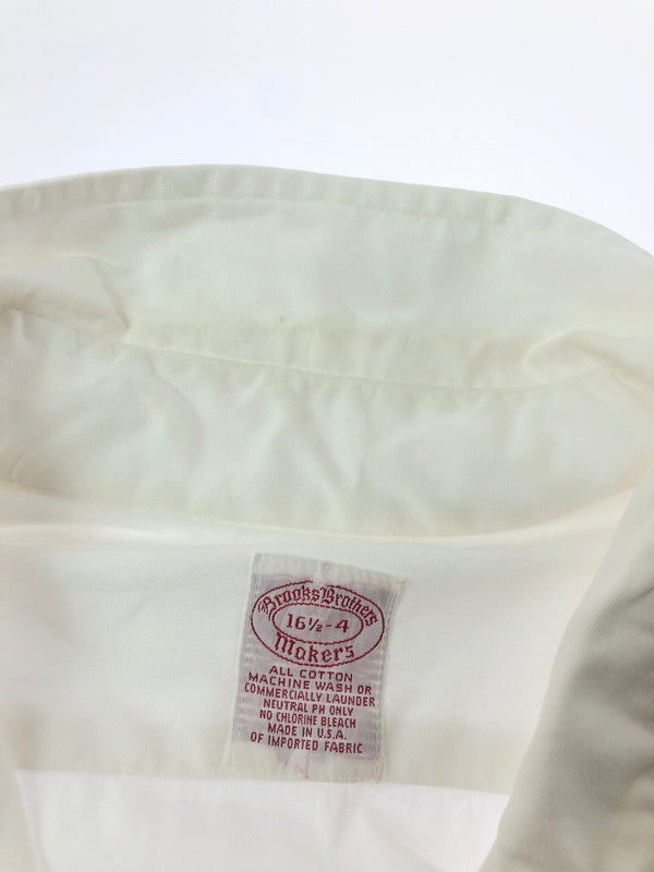 【中古品】【メンズ】 BROOKS BROTHERS ブルックスブラザーズ USA製 80S-90S L/S SHIRT 80-90年代 長袖シャツ 146-261001-na-12-tagh サイズ：16 1/2-4 カラー：ホワイト 万代Net店