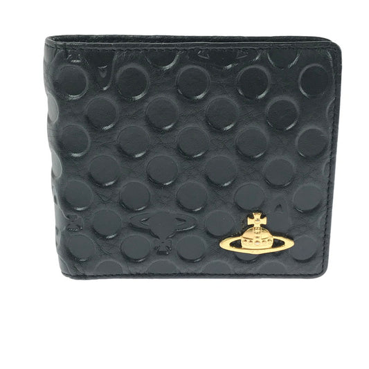 【中古品】【レディース】 VIVIENNE WESTWOOD ヴィヴィアンウエストウッド EMBOSS SHORT WALLET エンボス ショート ウォレット 二つ折り財布 200-261013-na-25-tagh カラー：ブラック 万代Net店