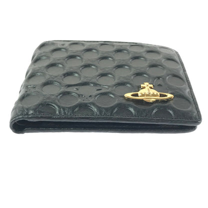 【中古品】【レディース】 VIVIENNE WESTWOOD ヴィヴィアンウエストウッド EMBOSS SHORT WALLET エンボス ショート ウォレット 二つ折り財布 200-261013-na-25-tagh カラー：ブラック 万代Net店