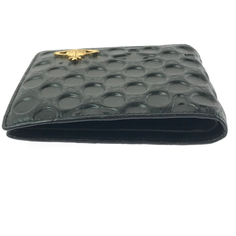【中古品】【レディース】 VIVIENNE WESTWOOD ヴィヴィアンウエストウッド EMBOSS SHORT WALLET エンボス ショート ウォレット 二つ折り財布 200-261013-na-25-tagh カラー：ブラック 万代Net店