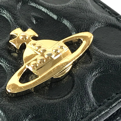 【中古品】【レディース】 VIVIENNE WESTWOOD ヴィヴィアンウエストウッド EMBOSS SHORT WALLET エンボス ショート ウォレット 二つ折り財布 200-261013-na-25-tagh カラー：ブラック 万代Net店