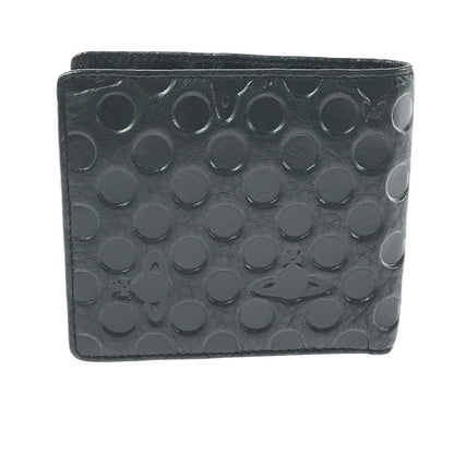 【中古品】【レディース】 VIVIENNE WESTWOOD ヴィヴィアンウエストウッド EMBOSS SHORT WALLET エンボス ショート ウォレット 二つ折り財布 200-261013-na-25-tagh カラー：ブラック 万代Net店