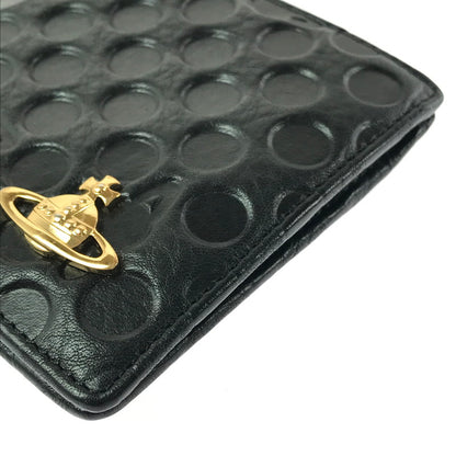 【中古品】【レディース】 VIVIENNE WESTWOOD ヴィヴィアンウエストウッド EMBOSS SHORT WALLET エンボス ショート ウォレット 二つ折り財布 200-261013-na-25-tagh カラー：ブラック 万代Net店