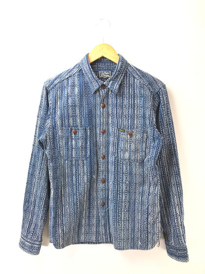 【中古品】【メンズ】 STUDIO D'ARTISAN ステュディオ・ダ・ルチザン 5606 L/S SHIRT カセ染め刺し子 長袖シャツ 145-261005-na-03-tagh サイズ：40 カラー：ブルー 万代Net店