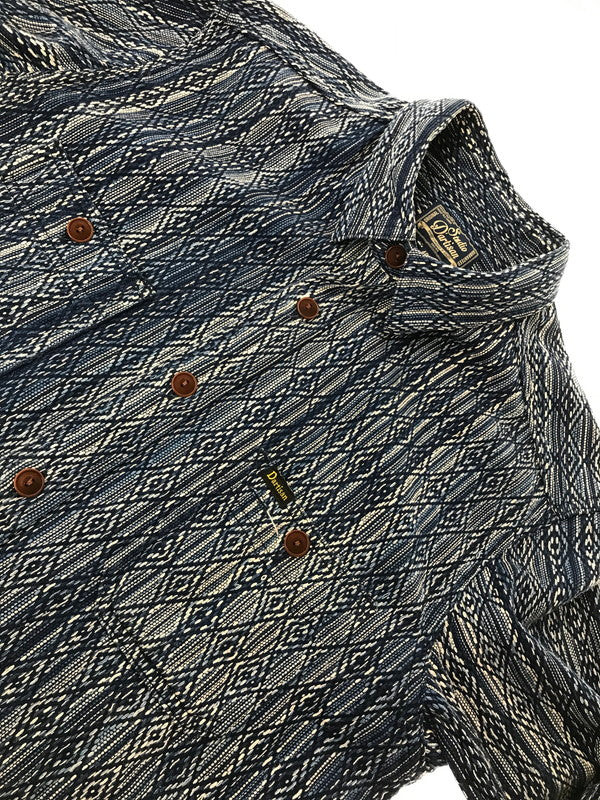 【中古品】【メンズ】 STUDIO D'ARTISAN ステュディオ・ダ・ルチザン 5606 L/S SHIRT カセ染め刺し子 長袖シャツ 145-261005-na-03-tagh サイズ：40 カラー：ブルー 万代Net店