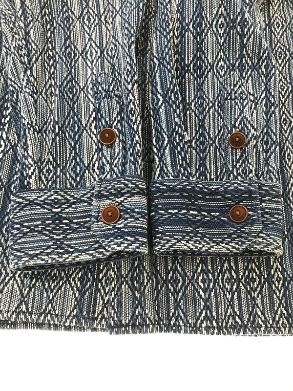 【中古品】【メンズ】 STUDIO D'ARTISAN ステュディオ・ダ・ルチザン 5606 L/S SHIRT カセ染め刺し子 長袖シャツ 145-261005-na-03-tagh サイズ：40 カラー：ブルー 万代Net店