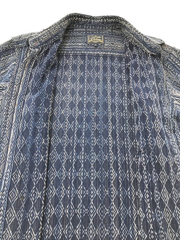 【中古品】【メンズ】 STUDIO D'ARTISAN ステュディオ・ダ・ルチザン 5606 L/S SHIRT カセ染め刺し子 長袖シャツ 145-261005-na-03-tagh サイズ：40 カラー：ブルー 万代Net店