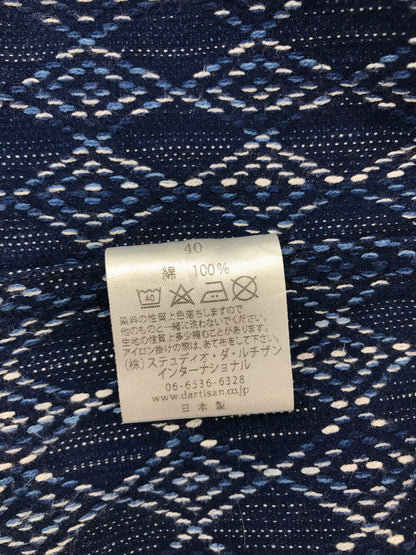 【中古品】【メンズ】 STUDIO D'ARTISAN ステュディオ・ダ・ルチザン 5606 L/S SHIRT カセ染め刺し子 長袖シャツ 145-261005-na-03-tagh サイズ：40 カラー：ブルー 万代Net店