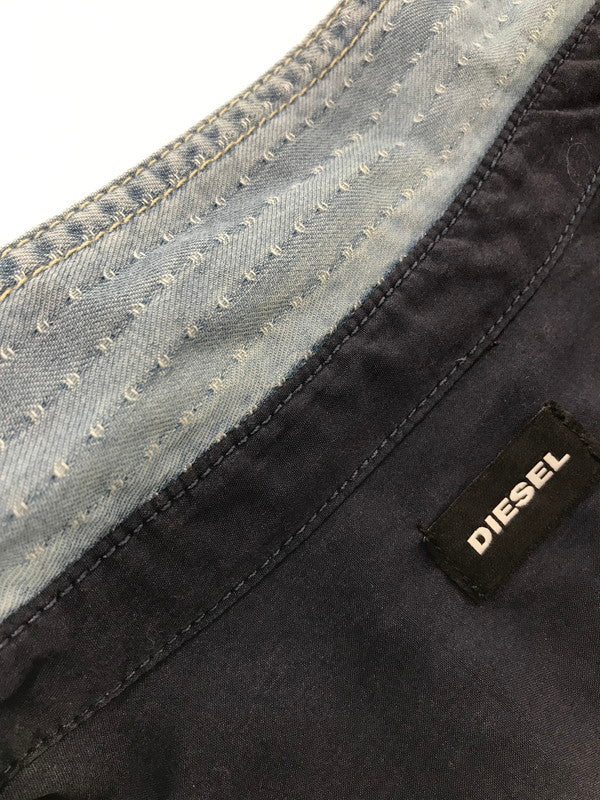 【中古品】【メンズ】 DIESEL ディーゼル L/S JACQUARD DENIM SHIRT TR000072 ジャガード デニムシャツ 長袖シャツ 141-261005-na-02-tagh サイズ：M カラー：インディゴ 万代Net店