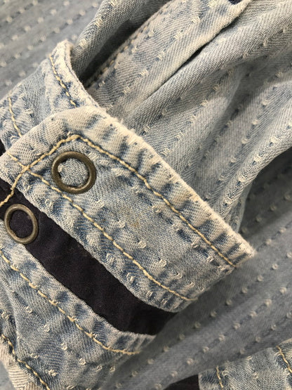 【中古品】【メンズ】 DIESEL ディーゼル L/S JACQUARD DENIM SHIRT TR000072 ジャガード デニムシャツ 長袖シャツ 141-261005-na-02-tagh サイズ：M カラー：インディゴ 万代Net店