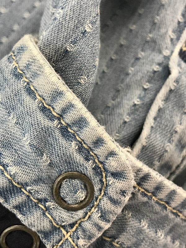 【中古品】【メンズ】 DIESEL ディーゼル L/S JACQUARD DENIM SHIRT TR000072 ジャガード デニムシャツ 長袖シャツ 141-261005-na-02-tagh サイズ：M カラー：インディゴ 万代Net店
