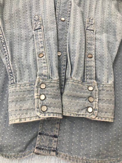 【中古品】【メンズ】 DIESEL ディーゼル L/S JACQUARD DENIM SHIRT TR000072 ジャガード デニムシャツ 長袖シャツ 141-261005-na-02-tagh サイズ：M カラー：インディゴ 万代Net店