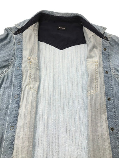 【中古品】【メンズ】 DIESEL ディーゼル L/S JACQUARD DENIM SHIRT TR000072 ジャガード デニムシャツ 長袖シャツ 141-261005-na-02-tagh サイズ：M カラー：インディゴ 万代Net店