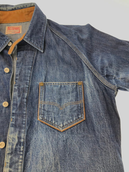 【中古品】【メンズ】 DELUXEWARE デラックスウエア L/S DENIM SHIRT デニムシャツ 長袖シャツ 145-261005-na-04-tagh サイズ：サイズ表記なし 下記参照 カラー：インディゴ 万代Net店