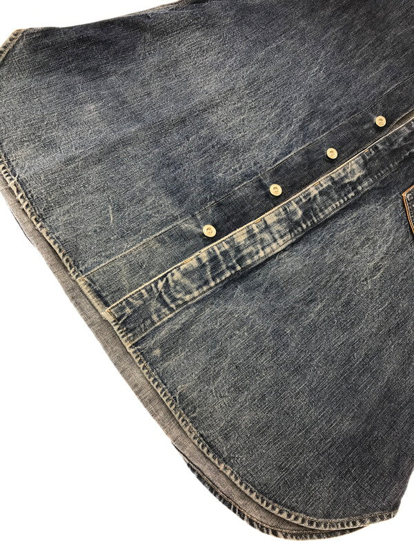 【中古品】【メンズ】 DELUXEWARE デラックスウエア L/S DENIM SHIRT デニムシャツ 長袖シャツ 145-261005-na-04-tagh サイズ：サイズ表記なし 下記参照 カラー：インディゴ 万代Net店