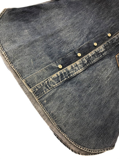 【中古品】【メンズ】 DELUXEWARE デラックスウエア L/S DENIM SHIRT デニムシャツ 長袖シャツ 145-261005-na-04-tagh サイズ：サイズ表記なし 下記参照 カラー：インディゴ 万代Net店