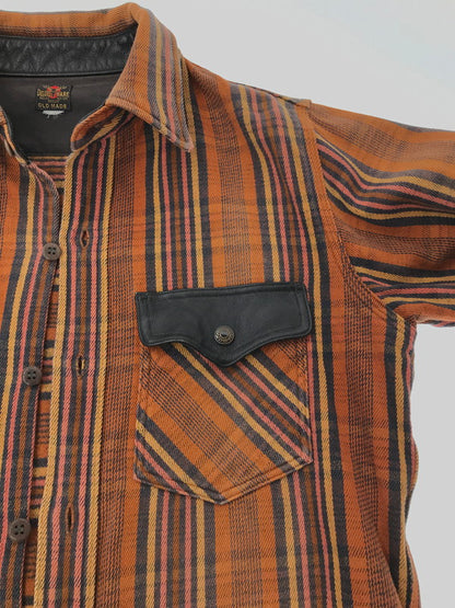【現状渡し品】【メンズ】 DELUXEWARE デラックスウエア OLD MADE L/S FLANNEL SHIRT フランネルシャツ 長袖シャツ 145-261005-na-06-tagh サイズ：サイズ表記なし 下記参照 カラー：オレンジ系 万代Net店