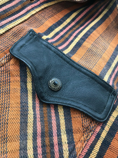 【現状渡し品】【メンズ】 DELUXEWARE デラックスウエア OLD MADE L/S FLANNEL SHIRT フランネルシャツ 長袖シャツ 145-261005-na-06-tagh サイズ：サイズ表記なし 下記参照 カラー：オレンジ系 万代Net店