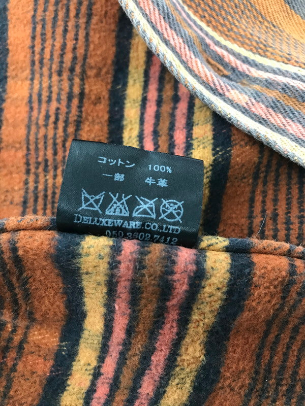 【現状渡し品】【メンズ】 DELUXEWARE デラックスウエア OLD MADE L/S FLANNEL SHIRT フランネルシャツ 長袖シャツ 145-261005-na-06-tagh サイズ：サイズ表記なし 下記参照 カラー：オレンジ系 万代Net店