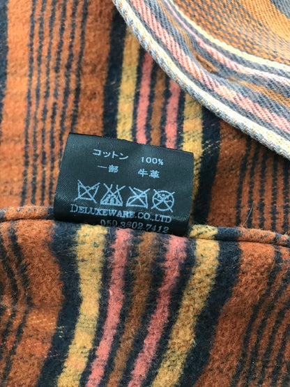 【現状渡し品】【メンズ】 DELUXEWARE デラックスウエア OLD MADE L/S FLANNEL SHIRT フランネルシャツ 長袖シャツ 145-261005-na-06-tagh サイズ：サイズ表記なし 下記参照 カラー：オレンジ系 万代Net店