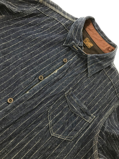 【中古品】【メンズ】 DELUXEWARE デラックスウエア L/S DENIM SHIRT デニムシャツ 長袖シャツ 145-261005-na-05-tagh サイズ：L カラー：インディゴ 万代Net店
