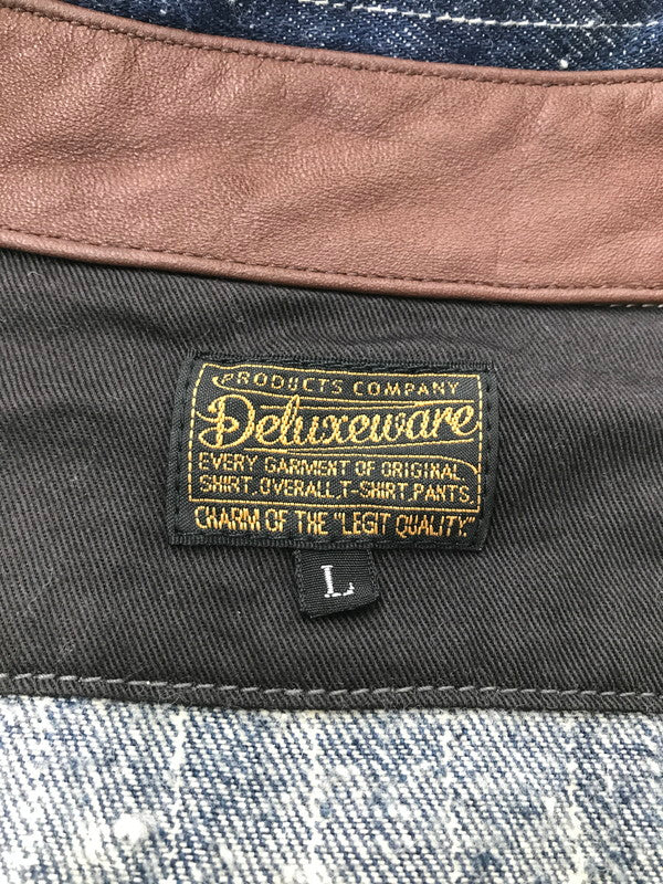 【中古品】【メンズ】 DELUXEWARE デラックスウエア L/S DENIM SHIRT デニムシャツ 長袖シャツ 145-261005-na-05-tagh サイズ：L カラー：インディゴ 万代Net店