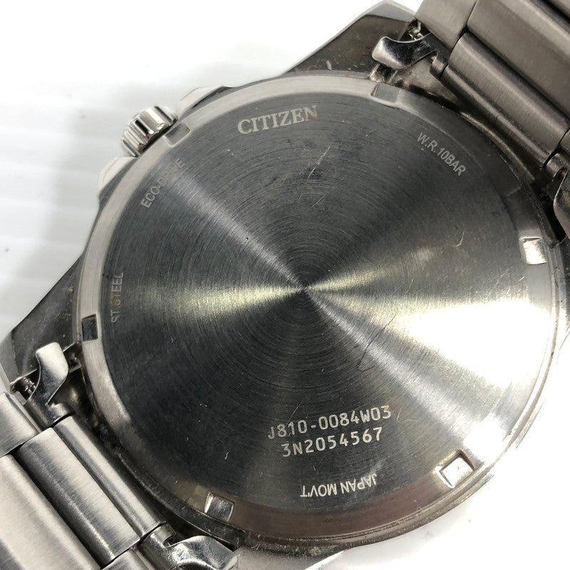 【中古品】【メンズ】 CITIZEN シチズン ECO-DRIVE J810-0084W03 エコドライブ イエロー文字盤 海外限定モデル 腕時計 余りコマ2個 197-261007-na-14-tagh カラー：シルバー/イエロー 万代Net店