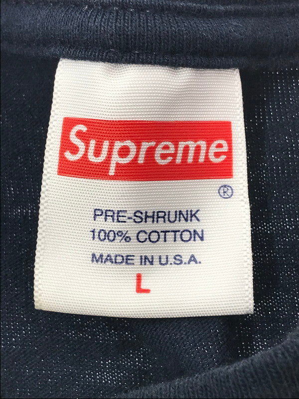 【中古品】【メンズ】 SUPREME シュプリーム × KAWS カウズ 21SS CHALK LOGO TEE NAVY チョーク ロゴ Tシャツ 半袖Tシャツ トップス 149-261001-rt-04-tagh サイズ：L カラー：ネイビー 万代Net店