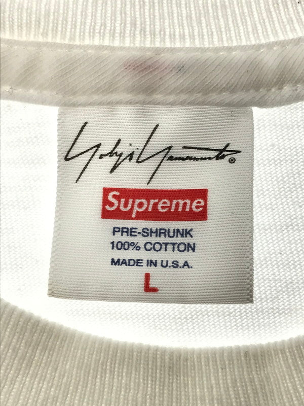 【中古品】【メンズ】 SUPREME シュプリーム × YOHJI YAMAMOTO ヨウジヤマモト 20AW LOGO TEE WHITE ロゴ ショートスリーブ Tシャツ トップス 半袖Tシャツ 149-261001-rt-01-tagh サイズ：L カラー：ホワイト 万代Net店