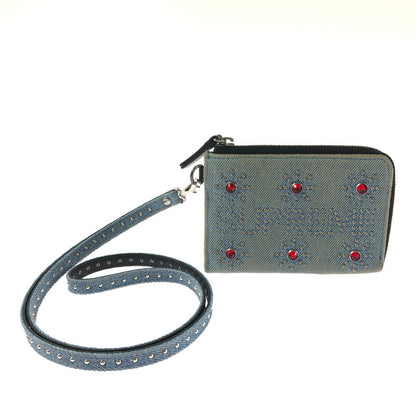 【現状渡し品】【メンズ】 SUPREME×HTC シュプリーム×エイチティーシー 23SS DENIM STUDDED WALLET 23年春夏 デニム スタッディド ウォレット 200-201023-ty-33-tagh カラー：ライトインディゴ 万代Net店