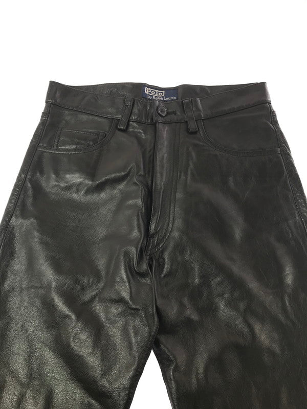 【中古品】【メンズ】 POLO RALPH LAUREN ポロ ラルフローレン LEATHER PANTS レザー パンツ 157-261009-ty-01-tagh サイズ：M カラー：ブラック 万代Net店