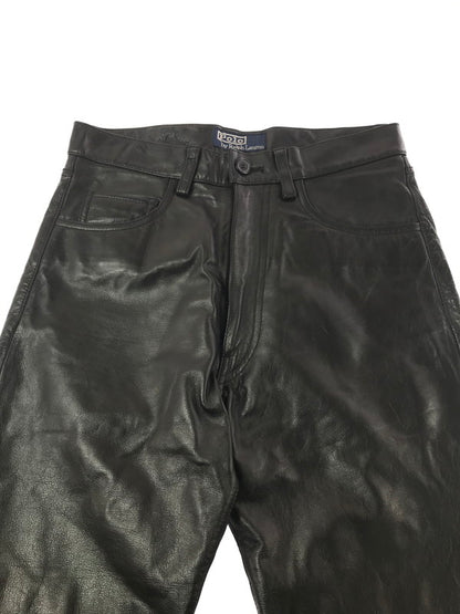 【中古品】【メンズ】 POLO RALPH LAUREN ポロ ラルフローレン LEATHER PANTS レザー パンツ 157-261009-ty-01-tagh サイズ：M カラー：ブラック 万代Net店