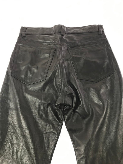 【中古品】【メンズ】 POLO RALPH LAUREN ポロ ラルフローレン LEATHER PANTS レザー パンツ 157-261009-ty-01-tagh サイズ：M カラー：ブラック 万代Net店