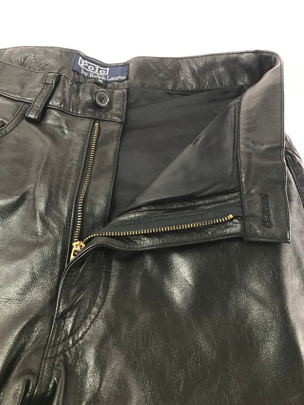 【中古品】【メンズ】 POLO RALPH LAUREN ポロ ラルフローレン LEATHER PANTS レザー パンツ 157-261009-ty-01-tagh サイズ：M カラー：ブラック 万代Net店